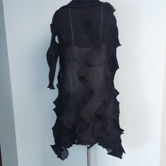Alquema Handmade, Knee Length, Sheer Nikki Coat in Black - Size O/S NWT - Picture 10 of 13